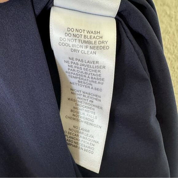 Aidan Mattox Navy Blue Off the Shoulder Ruffled Midi Dress Size 8 - Picture 6 of 6